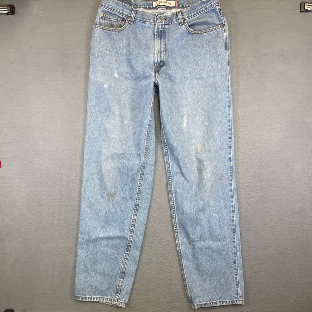 Levi's 560 Comfort Fit Jeans Men 35x34 Light Blue Distressed Vintage Tapered